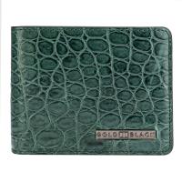 محفظة مطوية (جلد تمساح طبيعي) - اخضر